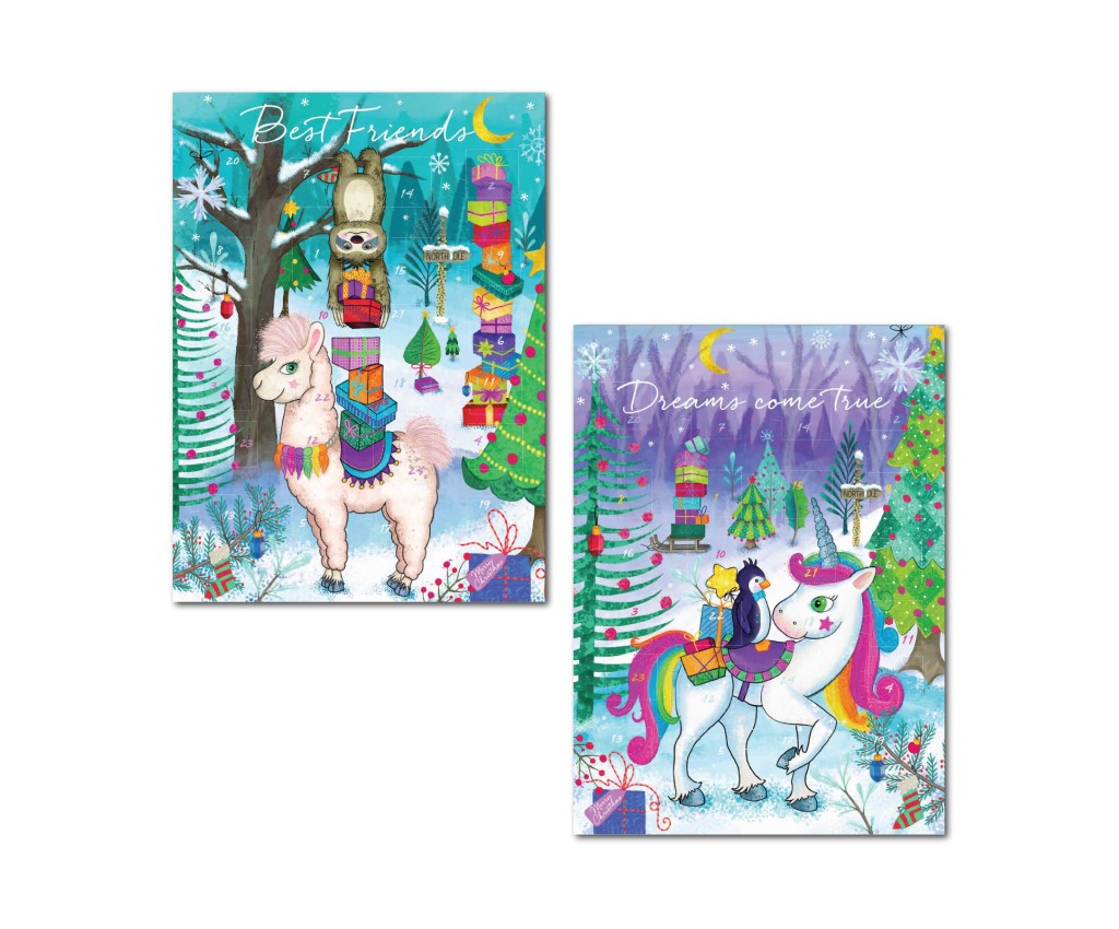 Unicorn or Llama Advent Calendar with Milk Chocolates 75g